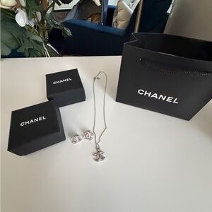 CC Silver-Tone CC Pendant Necklace